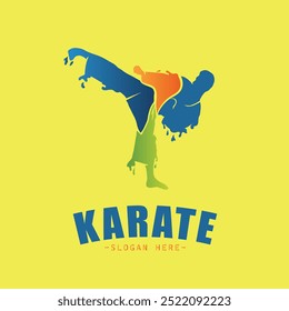 Logotipo moderno y simple para karate, icono de arte marcial.