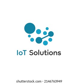 A modern and simple logo template for the Internet of Things (IOT). The design features a sleek and clean symbol that represents the connectedness and automation of today's technology.