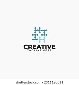 Modern simple logotype, colorfull technology initials logo, monogram logo concept 
