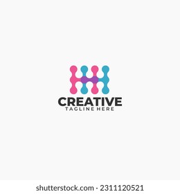 Modern simple logotype, colorfull technology initials logo, monogram logo concept 