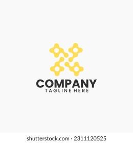 Modern simple logotype, colorfull technology initials logo, monogram logo concept 