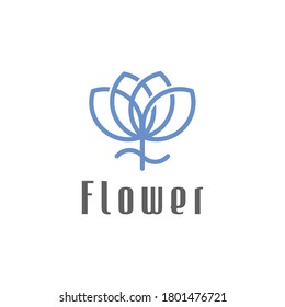 Modern Simple Lotus FLower Logo Beauty Spa Salon Cosmetics brand with linear style logo. Looped leaves logotype design Simple Vector Luxury Fashion Template logo design.