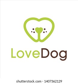 modern simple love dog logo design 