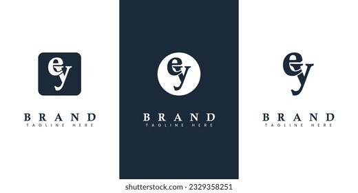 Logotipo moderno y sencillo de carta minúscula EY, adecuado para negocios con iniciales EY o YE.