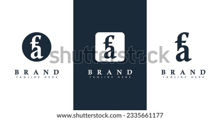 Modern and simple Lowercase FA Letter Logo, suitable for any business with FA or AF initials. Imagine de stoc © 