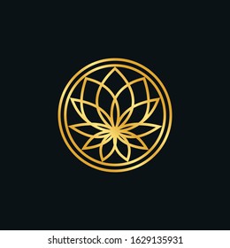 Modern Simple and Luxurious Monoline Marijuana Dream Catcher Logo Designs