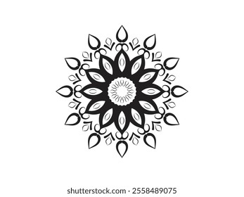 Modern and simple Mandala coloring page