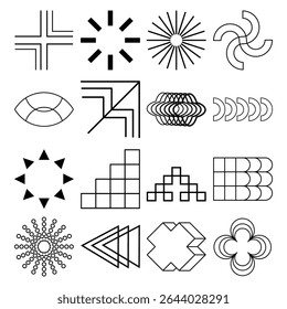 Modern Simple Memphis Shape with Abstract Geometric Line