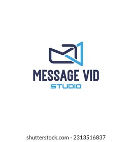 Modern simple MESSAGE VID STUDIO send logo design
