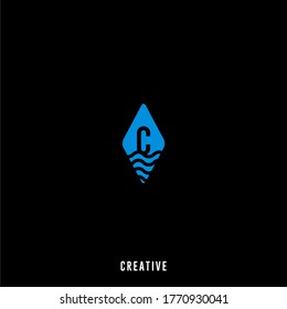 modern simple minimal shape C logo letter cretive design concept