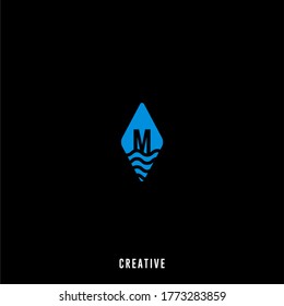 modern simple minimal shape M logo letter cretive design concept