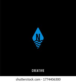 diseño moderno sencillo minimalista N logotipo letra diseño creativo