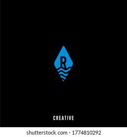 diseño moderno sencillo y minimalista R logo carta concepto de diseño creativo