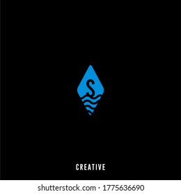 modern simple minimal shape S logo letter cretive design concept