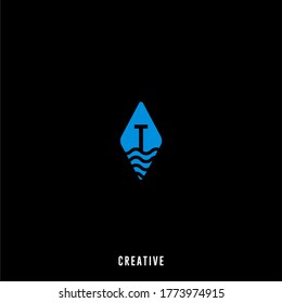 modern simple minimal shape T logo letter cretive design concept