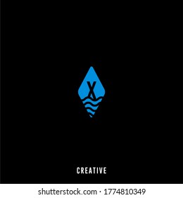 modern simple minimal shape X logo letter cretive design concept