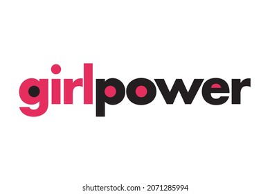 Modern, simple, minimal typographic design of a saying "Girl Power" in black and pink colors. Cool, urban, trendy and bold graphic vector art