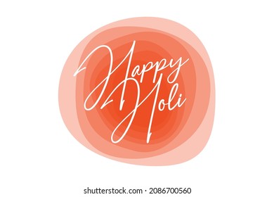 Modern, simple, minimal typographic design of a saying "Happy Holi" in tones of red color. Cool, urban, trendy and chic graphic vector art with handwritten typography