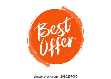 Modern, simple, minimal typographic design of a saying "Best Offer" in tones of grey color. Cool, urban, trendy and playful graphic vector art with handwritten typography.