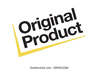 Modern, simple, minimal typographic design of a saying "Original Product" in yellow and black colors. Cool, urban, trendy graphic vector art