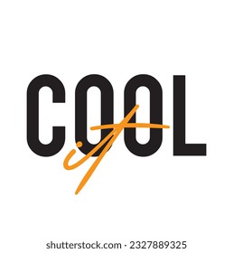 Modern, simple, minimal typographic design of a saying "Cool It" on white background