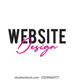Modern, simple, minimal typographic design of a saying "Website Design" on white background.