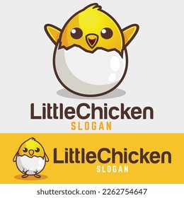 Modern simple minimalist baby chicken mascot logo design vector with modern illustration concept style for badge, emblem and tshirt printing. modern chicks cartoon logo template isolated on background