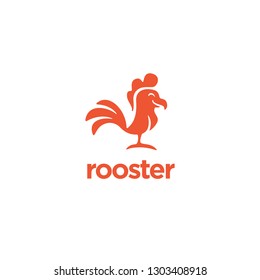 Modern, Simple and Minimalist Line Rooster Logo - Animal Logo