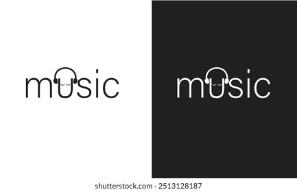 Modern simple minimalist music logo icon symbol design vector.