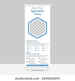 Modern Simple Minimalist Roll Up Banner Design Template 