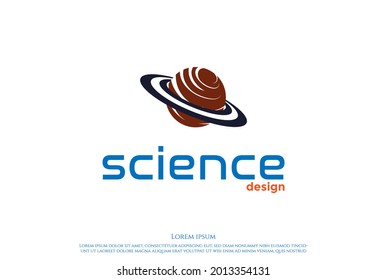 Modern Simple Minimalist Saturn Planet Science Logo Design Vector