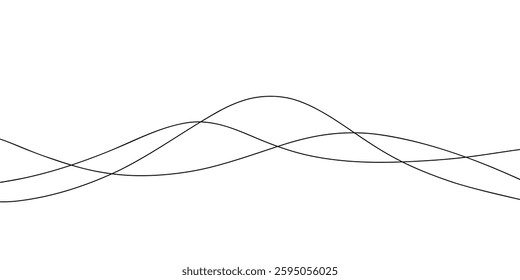 Modern, simple, minimalistic abstract background of a wavy line on white, hand-drawn, vector illustration. A graphic decorative design element for a banner, cover, background, and a place for text
