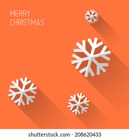 Modern simple minimalistic christmas card with flat design