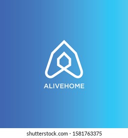 Modern and simple monogram logo design of letter A on clear background colours - EPS10 - Vector.