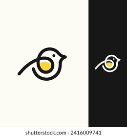 modern simple monoline bird logo design vector template do using adobe illustrator