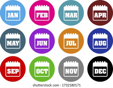 Modern and simple month icon full color
