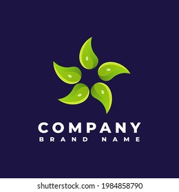 Diseño de vectores con logotipo natural simple moderno