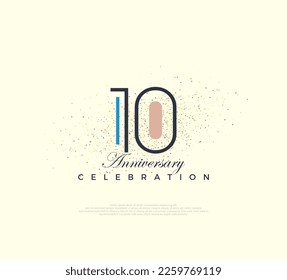 Modern and simple number design for 10th anniversary celebration. Premium vector for poster, banner, celebration greeting.