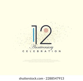 Modern and simple number design for 12th anniversary celebration. Premium vector for poster, banner, celebration greeting.