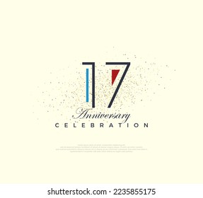 Diseño moderno y simple de números para la celebración del 17º aniversario.