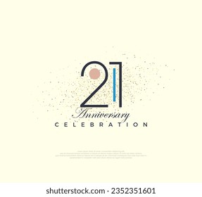 Modern and simple number design for 21st anniversary celebration.