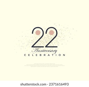Modern and simple number design for 22nd anniversary celebration. Premium vector for poster, banner, celebration greeting.