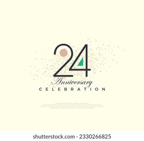 Modern and simple number design for 24th anniversary celebration. Premium vector for poster, banner, celebration greeting.