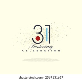 Modern and simple number design for 31st anniversary celebration. Premium vector for poster, banner, celebration greeting.