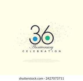 Modern and simple number design for 36th anniversary celebration. Premium vector for poster, banner, celebration greeting.