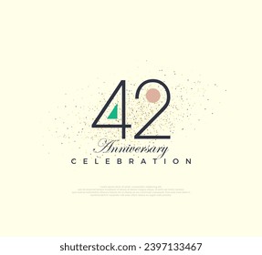 Modern and simple number design for 42nd anniversary celebration. Premium vector for poster, banner, celebration greeting.