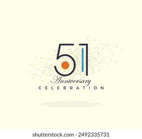 Modern and simple number design for 51st anniversary celebration. Premium vector for poster, banner, celebration greeting.