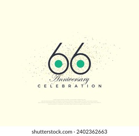Modern and simple number design for 66th anniversary celebration. Premium vector for poster, banner, celebration greeting.