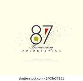 Modern and simple number design for 87th anniversary celebration. Premium vector for poster, banner, celebration greeting.