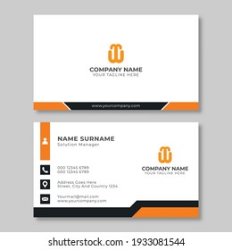Modern simple orange business card template
